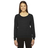 American Apparel Women's Triblend Black Lightweight Raglan Pullover