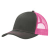 Port Authority Grey Steel/Neon Pink Snapback Trucker Cap