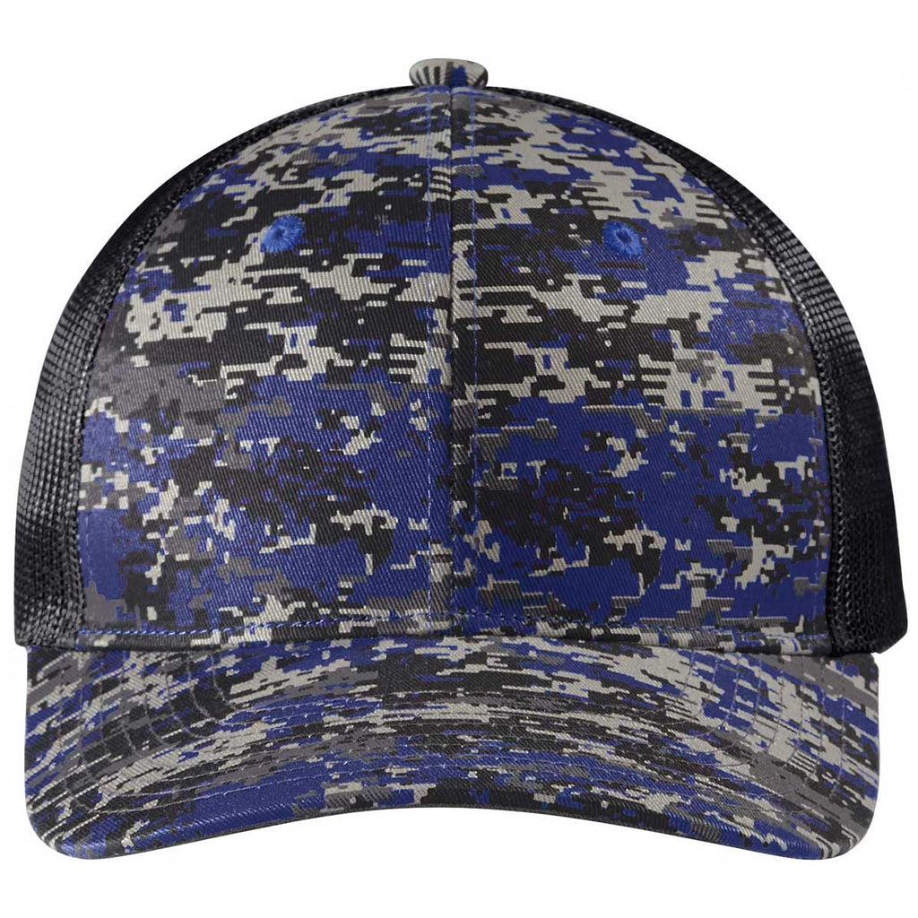 Port Authority Patriot Blue Digi/Grey Steel Snapback Digi Camo Trucker Cap