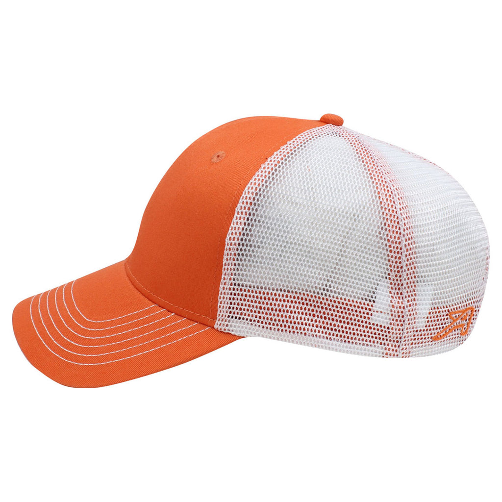 AHEAD Mandarin/White Laid Back Chino Trucker Cap