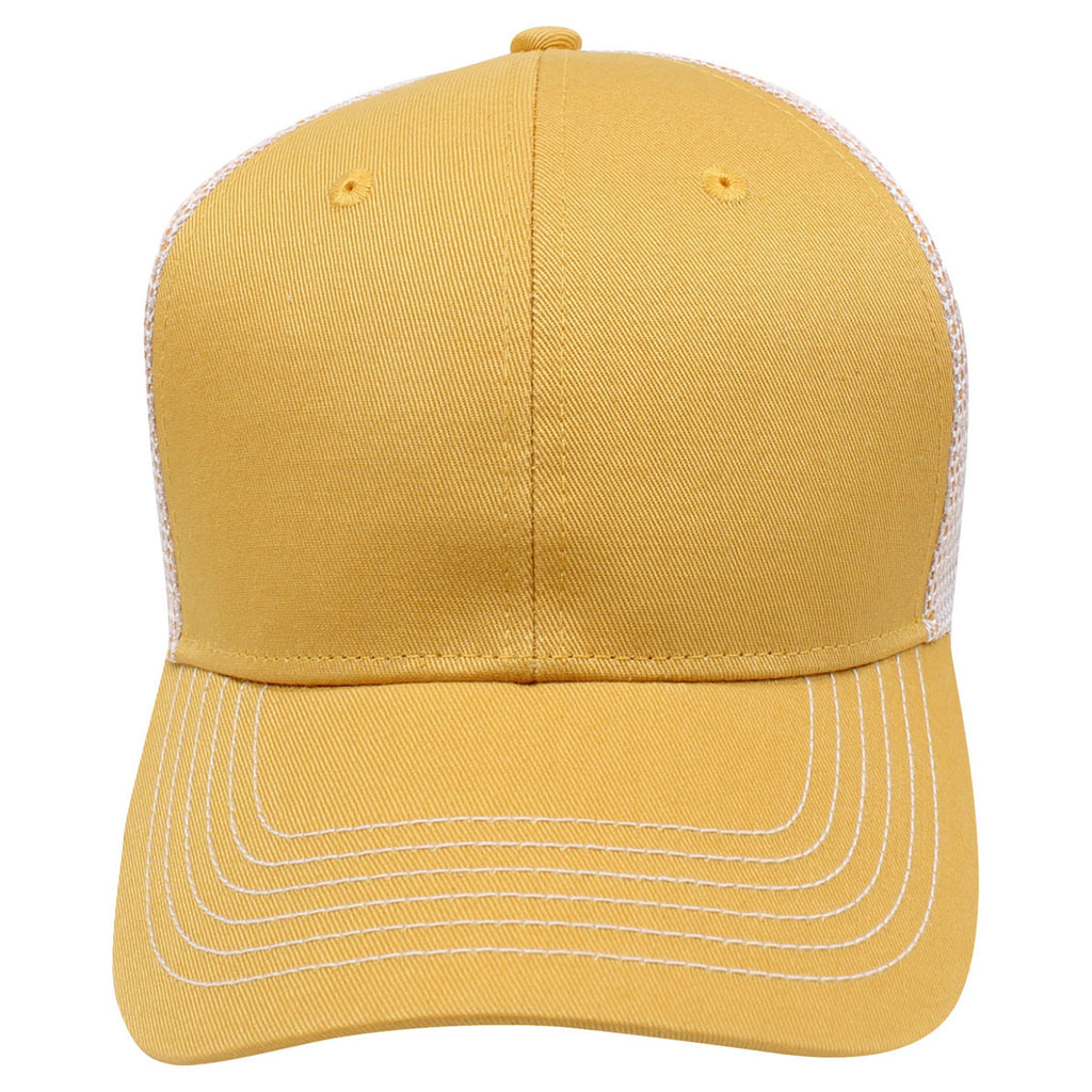 AHEAD Butterscotch/White Laid Back Chino Trucker Cap