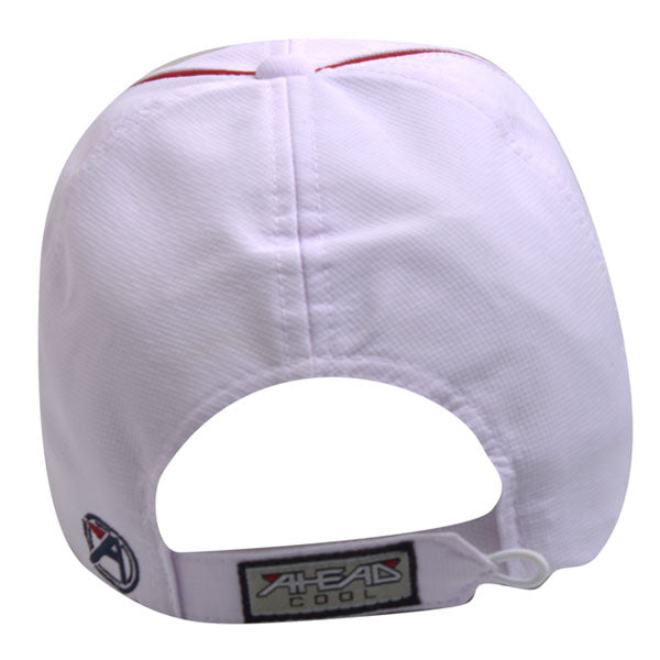 AHEAD Textured White/University Cardinal Poly Active Sport Cap