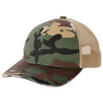 Port Authority Military Camo/ Khaki Distressed Mesh Back Cap