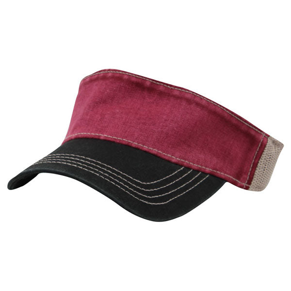 AHEAD Maroon/Black/Tan 3-Tone Tea Stain Visor