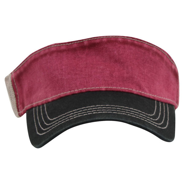 AHEAD Maroon/Black/Tan 3-Tone Tea Stain Visor