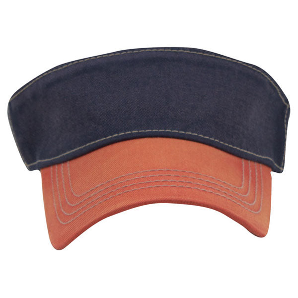 AHEAD Navy/University Orange/Tan 3-Tone Tea Stain Visor