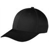 Port Authority Black Snapback Fine Twill Cap