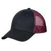 Port Authority Black/ Shock Pink Double Mesh Snapback Sandwich Bill Cap