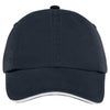 Port Authority Charcoal Blue/White Sandwich Bill Cap with Striped Closure