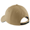 Port Authority Khaki/Charcoal Blue Sandwich Bill Cap with Striped Closure