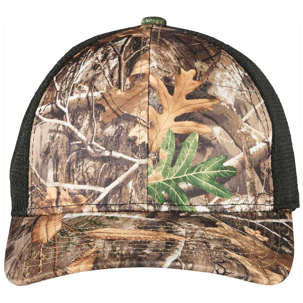 Port Authority Realtree Edge/Black Snapback Performance Camouflage Mesh Back Cap