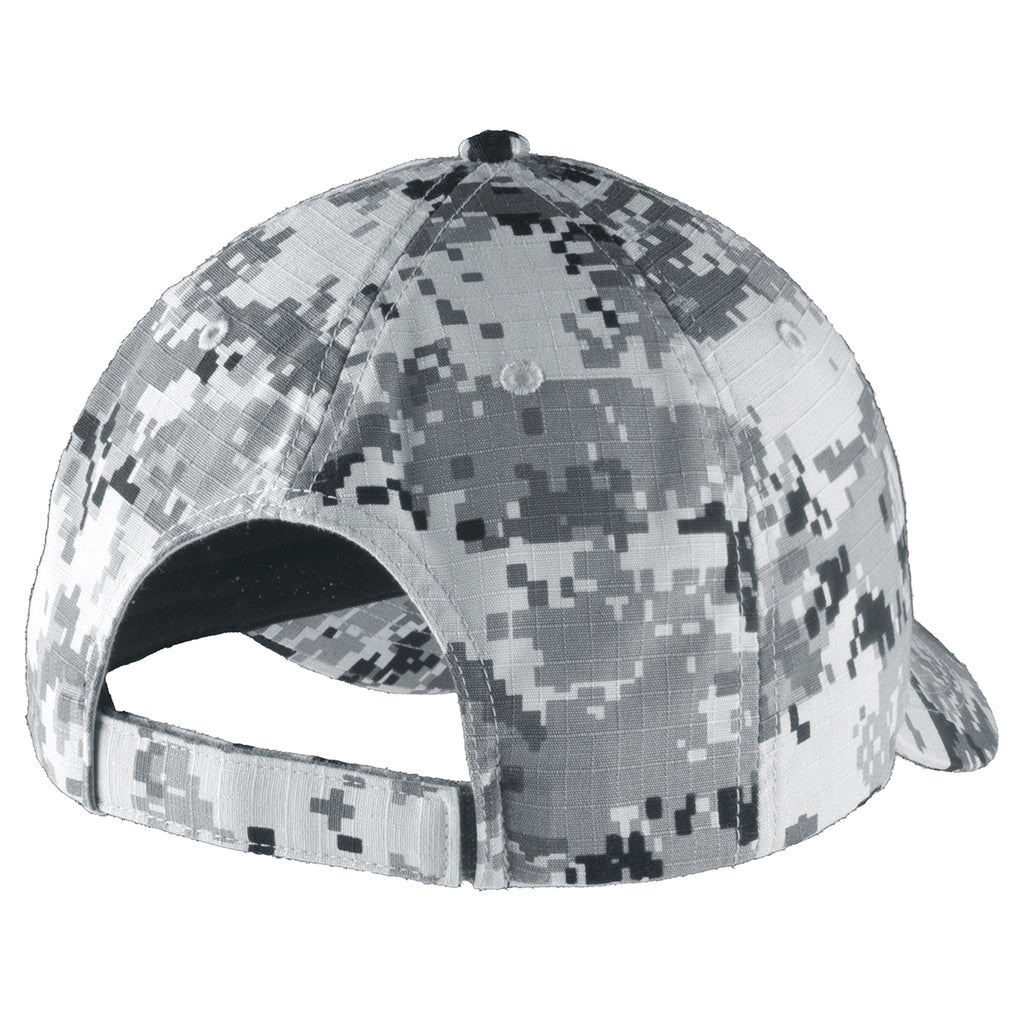 Port Authority Grey Camo Digital Ripstop Camouflage Cap