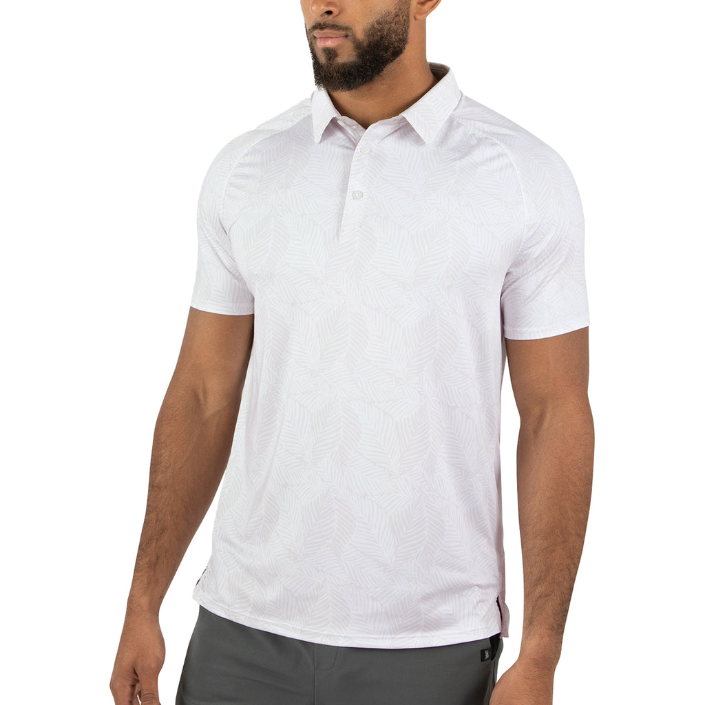 UNRL Men's White/Grey Catamaran Polo