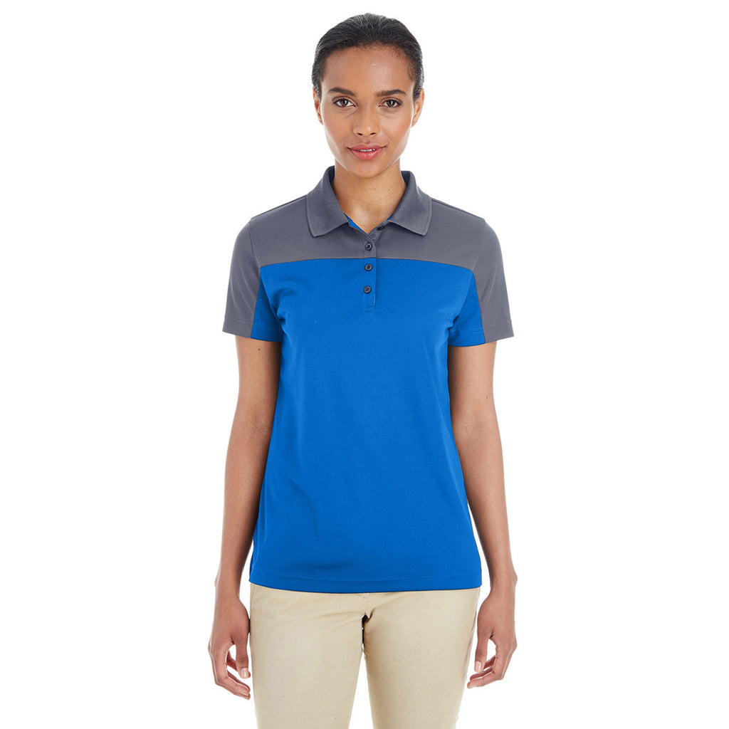 Core 365 Women's True Royal/Carbon Balance Colorblock Performance Pique Polo