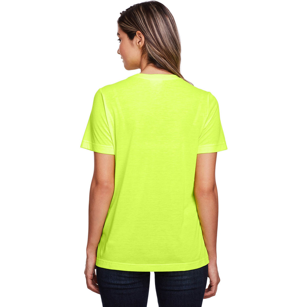 Core 365 Women's Safety Yellow Fusion ChromaSoft Performance T-Shirt