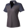 Core 365 Women's Carbon/Classic Navy Heather Fusion ChromaSoft Colorblock Polo