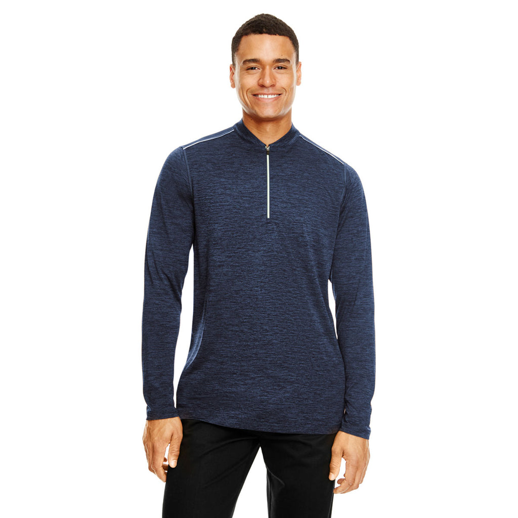 Core 365 Men's Classic Navy Heather/Carbon Kinetic Performance Quarter Zip