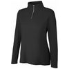 Core 365 Women's Black Fusion ChromaSoft Pique Quarter-Zip