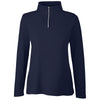 Core 365 Women's Classic Navy Fusion ChromaSoft Pique Quarter-Zip