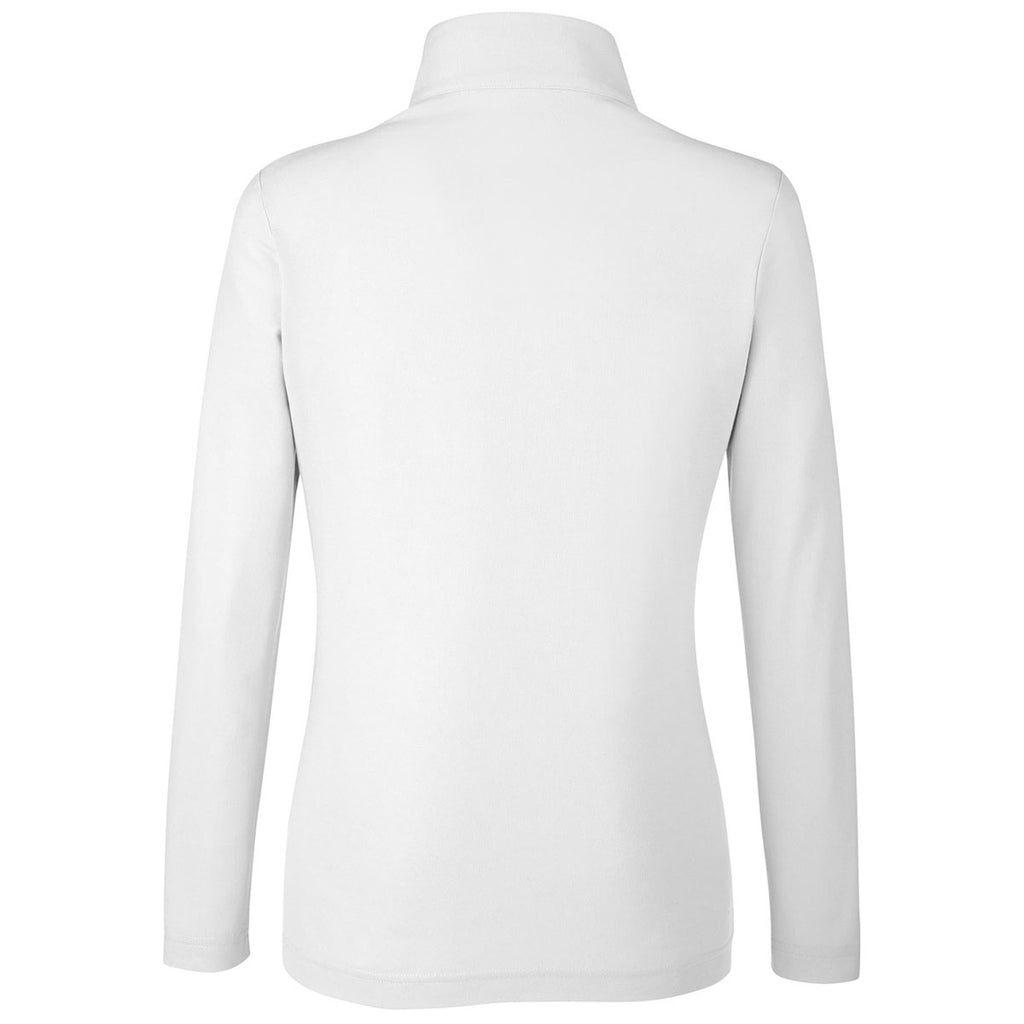 Core 365 Women's White Fusion ChromaSoft Pique Quarter-Zip