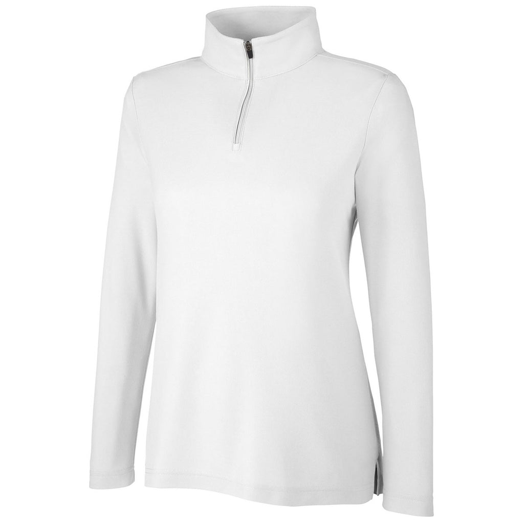 Core 365 Women's White Fusion ChromaSoft Pique Quarter-Zip