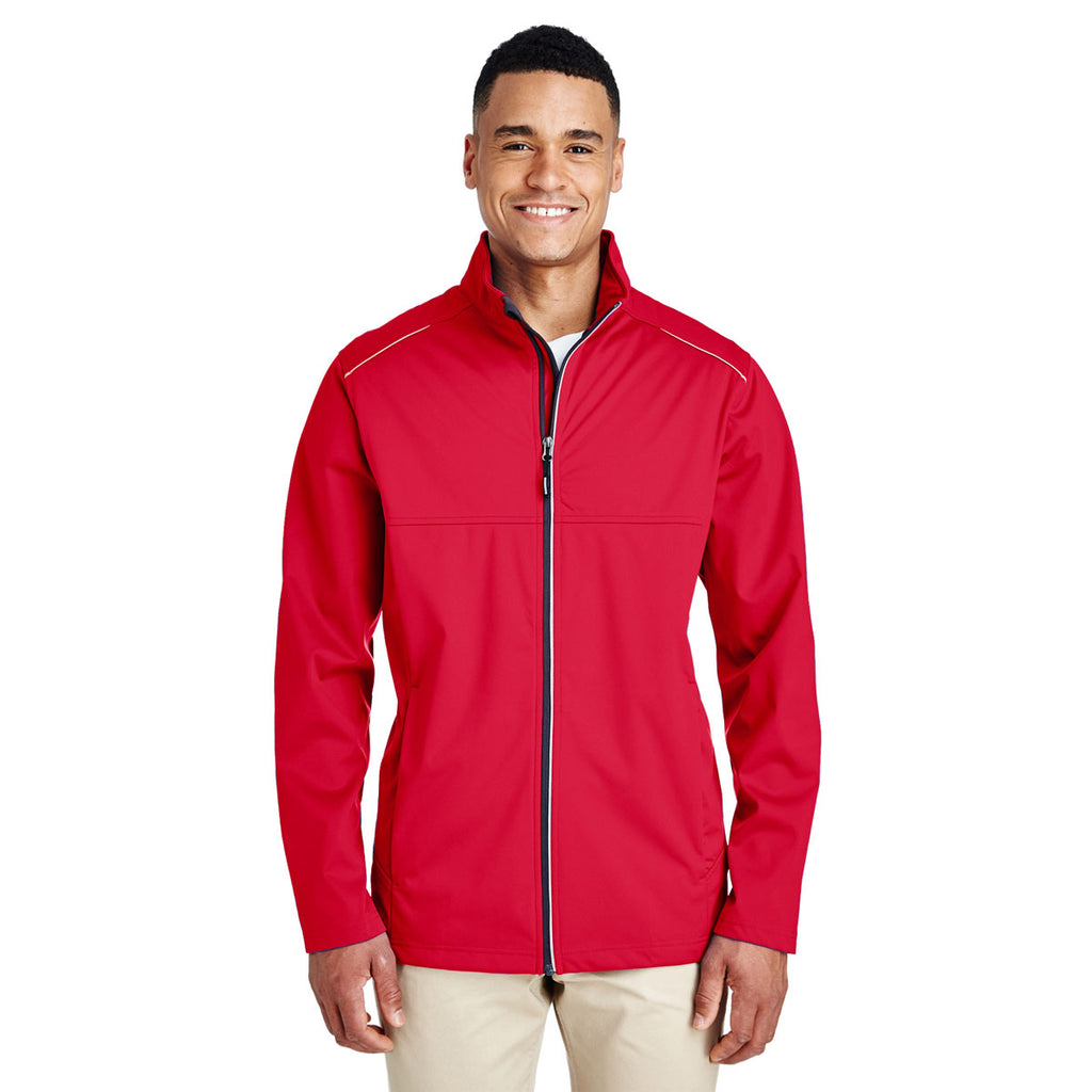 Core 365 Men's Classic Red Techno Lite Three-Layer Knit Tech Shell