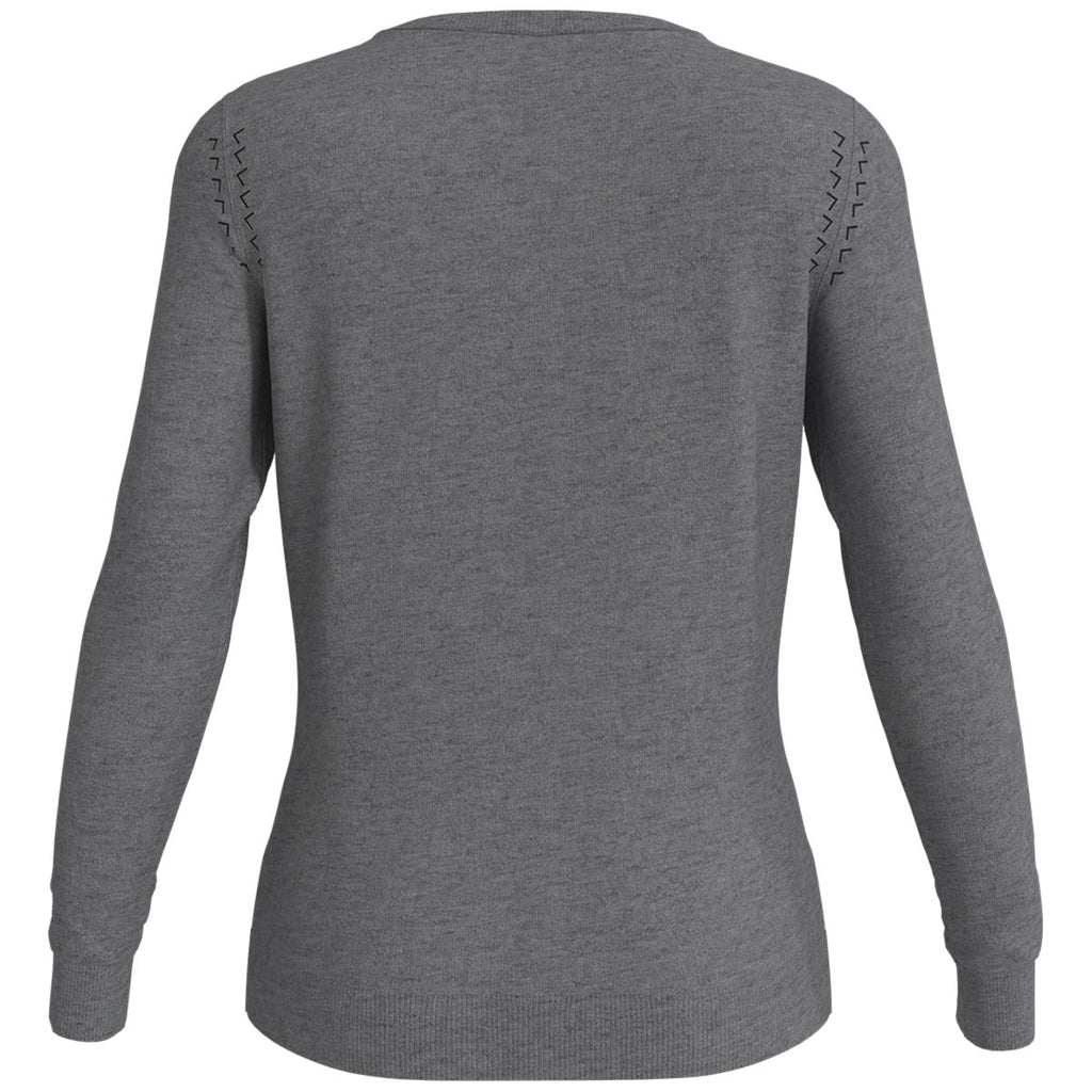 Callaway Women's Steel Heather Merino Wool Blend V-Neck Sweater