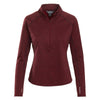 Landway Women's Heather Deep Red Alpha Heathered 1/4-Zip Pullover