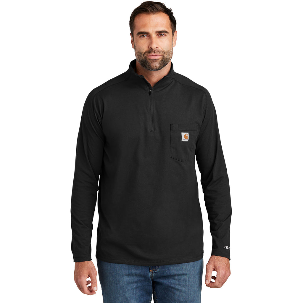 Carhartt Men's Black Force 1/4-Zip Long Sleeve T-Shirt