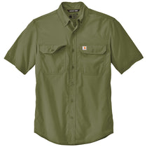Carhartt Men's Burnt Olive Force Solid Short Sleeve Shirt