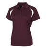 BAW Women's Maroon/White Colorblock Polo