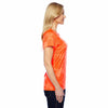 Champion Women's Safety Orange Camo Double Dry 4.1-Ounce V-Neck T-Shirt