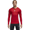 adidas Men's Power Red Alphaskin Long Sleeve Tee