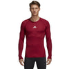 adidas Men's Collegiate Burgundy Alphaskin Long Sleeve Tee