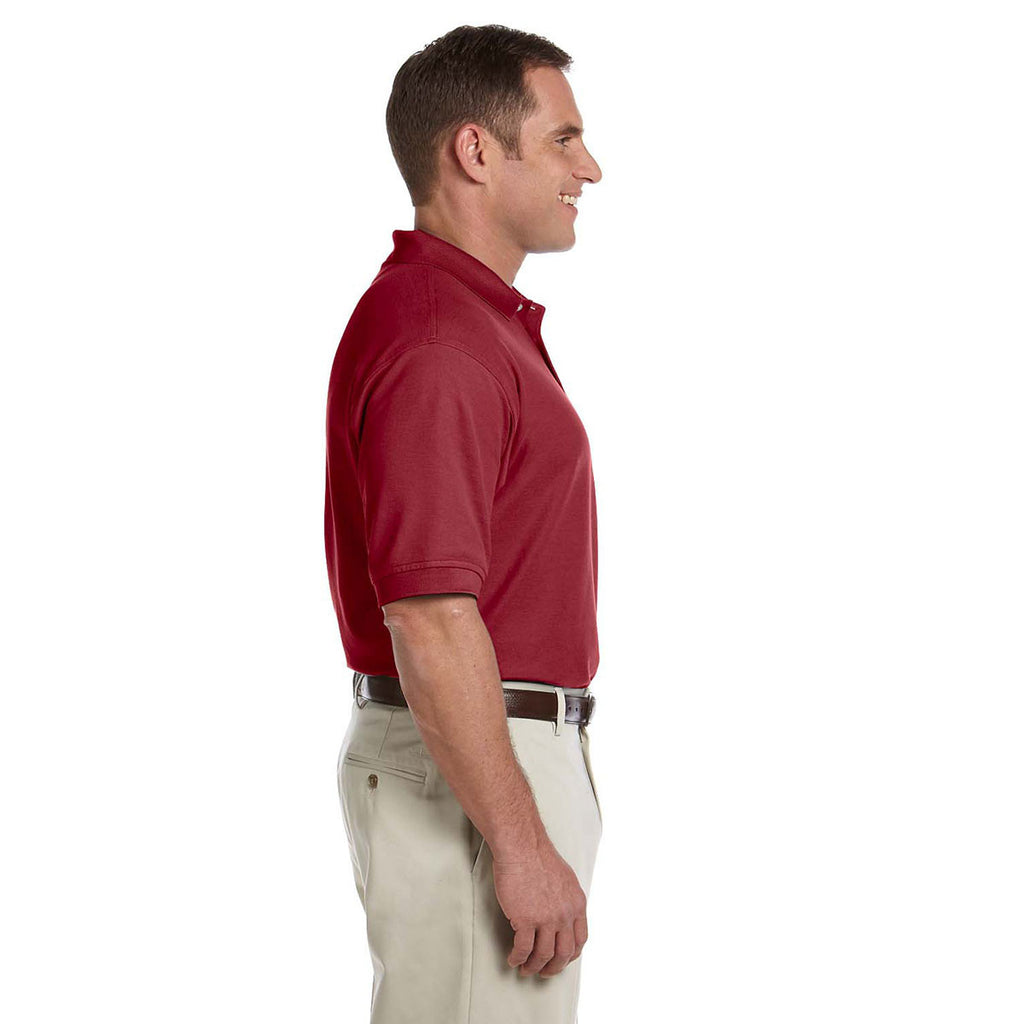 Devon & Jones Men's Burgundy Pima Pique Short-Sleeve Polo