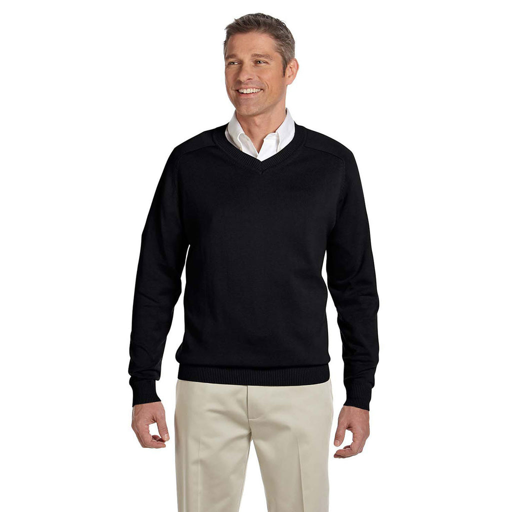 Devon & Jones Men's Black V-Neck Sweater