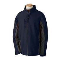 Devon & Jones Men's Navy/Dark Charcoal Soft Shell Colorblock Jacket