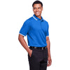 Devon & Jones Men's French Blue/White CrownLux Performance Plaited Tipped Polo