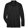 Devon & Jones Men's Black CrownLux Performance Tall Plaited Long Sleeve Polo