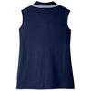 Devon & Jones Women's Navy/White CrownLux Performance Plaited Tipped Sleeveless Polo