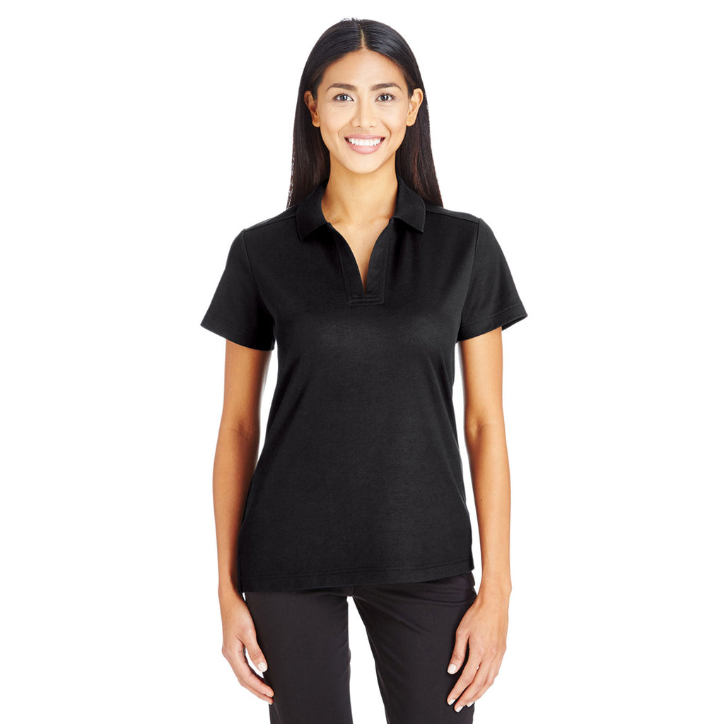 Devon & Jones Women's Black CrownLux Performance Polo