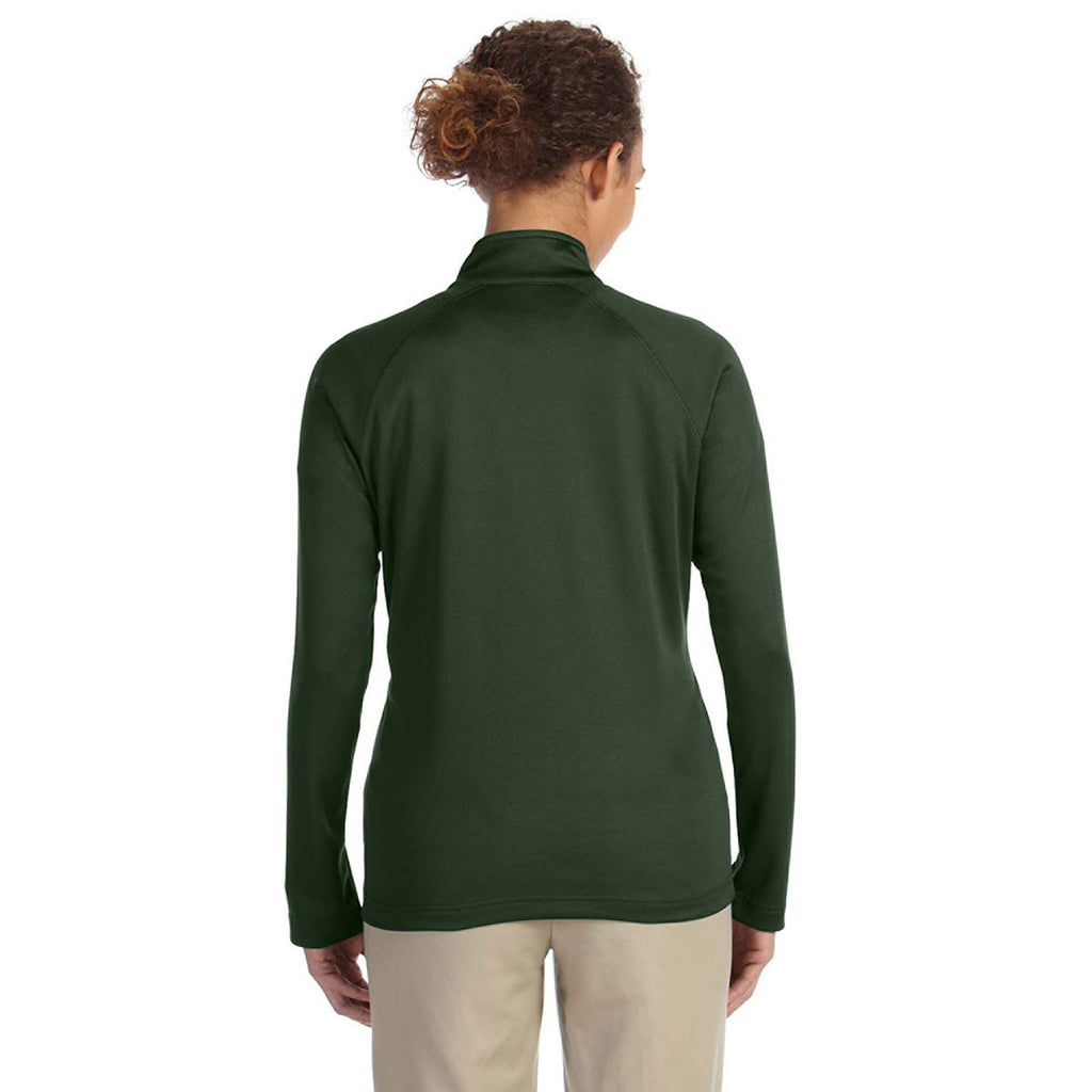 Devon & Jones Women's Forest Heather Stretch Tech-Shell Compass Quarter-Zip