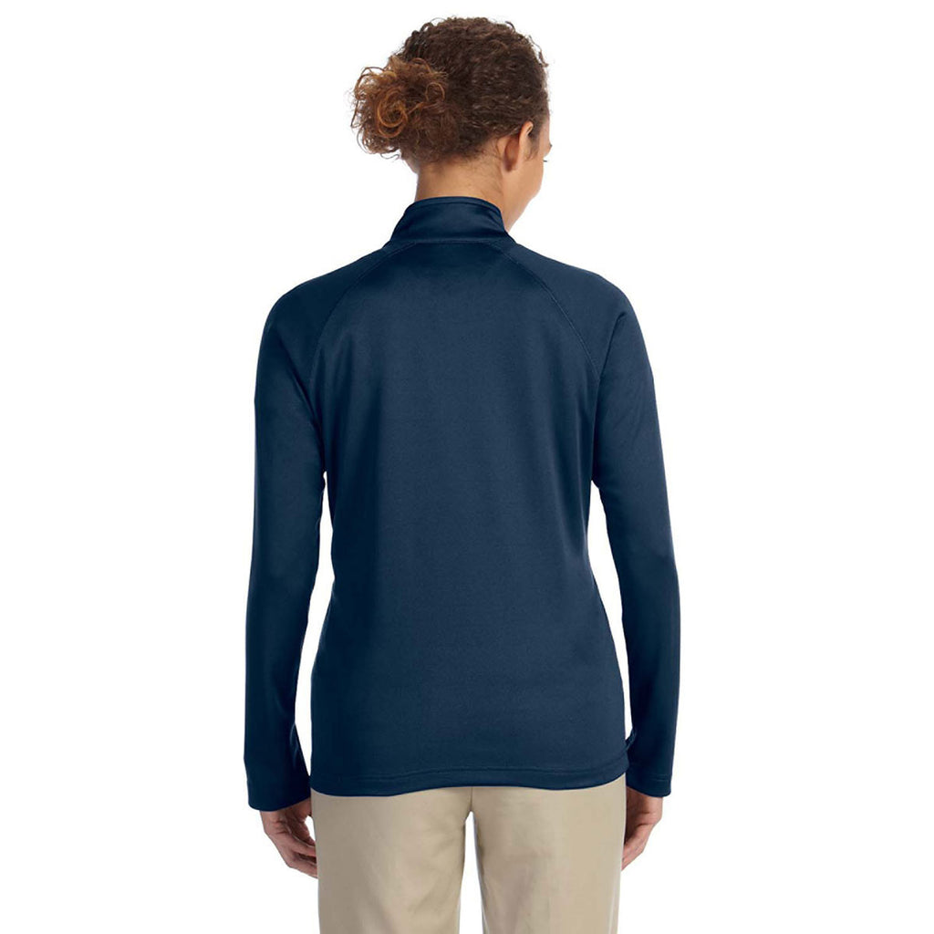 Devon & Jones Women's Navy Stretch Tech-Shell Compass Quarter-Zip