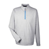 Devon & Jones Men's Grey Heather/Grey Heather/French Blue Drytec 20 Performance Quarter-zip