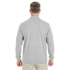 Devon & Jones Men's Grey Heather/Grey Heather/French Blue Drytec 20 Performance Quarter-zip