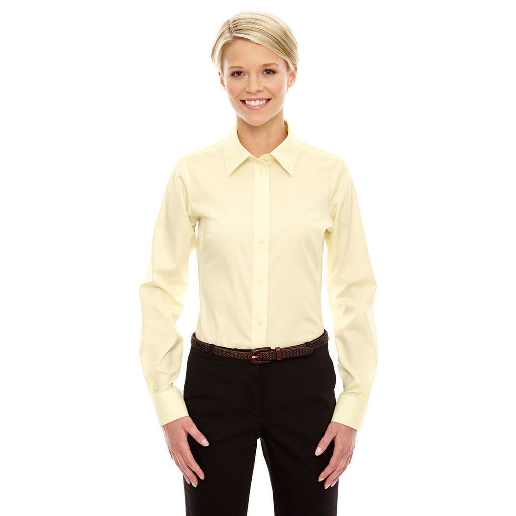 Devon & Jones Women's Transparent Yellow Crown Collection Solid Stretch Twill