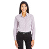 Devon & Jones Women's Burgundy/White CrownLux Performance Micro Windowpane Shirt