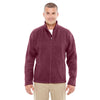 Devon & Jones Men's Burgundy Heather Bristol Full-Zip Sweater Fleece Jacket