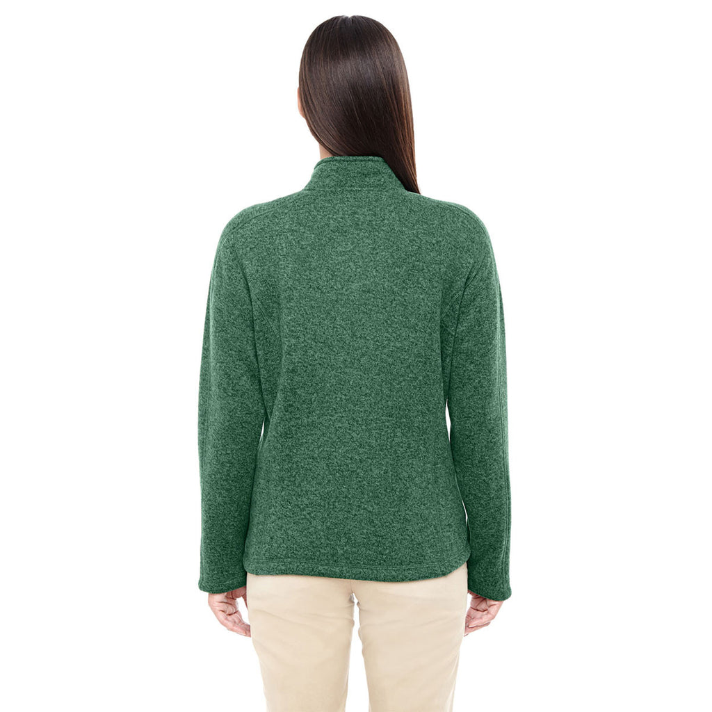 Devon & Jones Women's Forest Heather Bristol Full-Zip Sweater Fleece Jacket