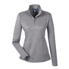 Devon & Jones Women's Dark Grey Heather Newbury Melange Fleece Quarter-zip